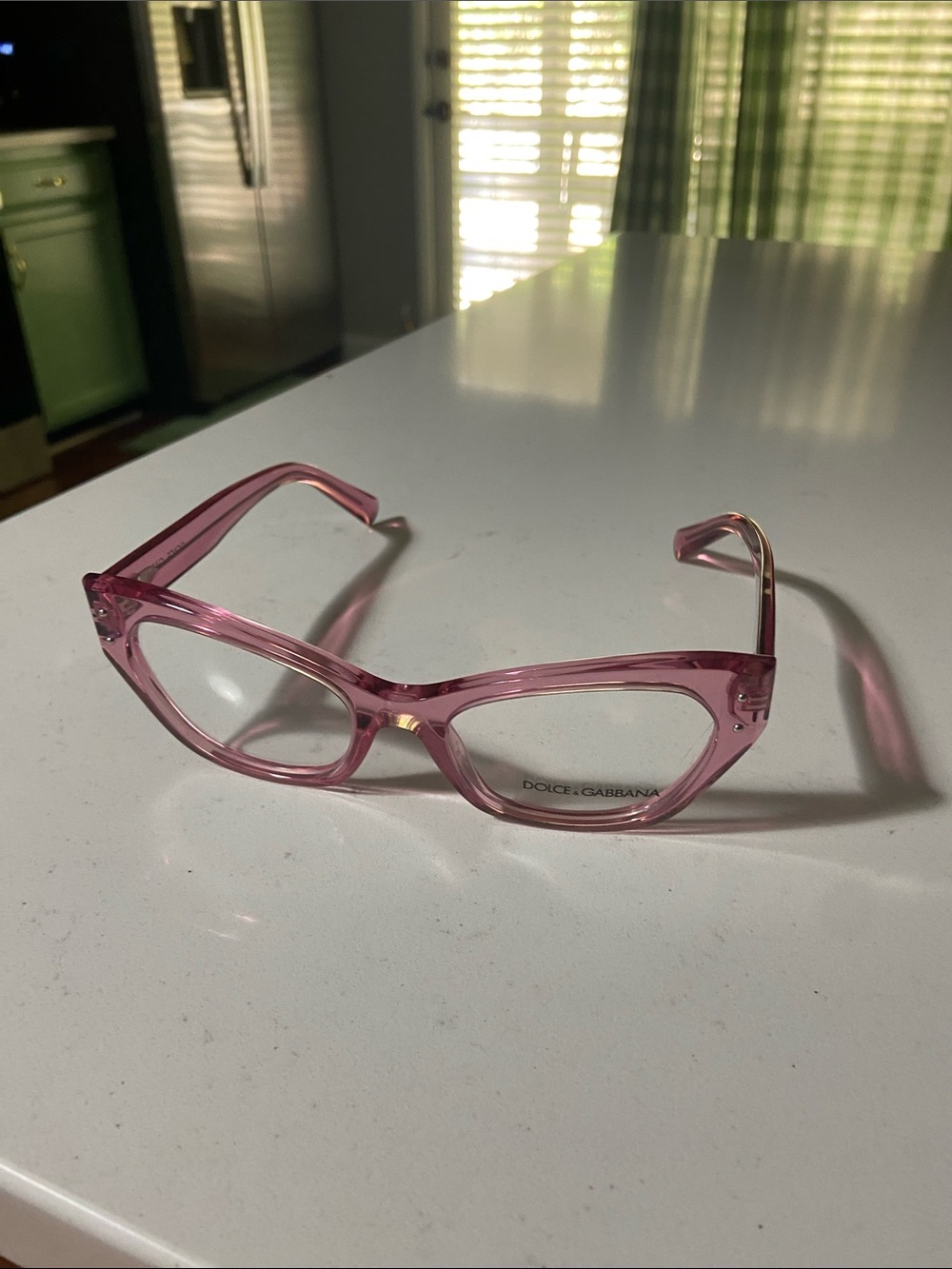 Dolce & Gabbana Transparent Pink Cat-Eye Women's Glasses new without tags